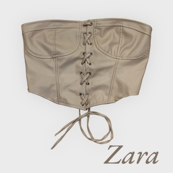 Zara Tops - ZARA vegan leather bustier (S)